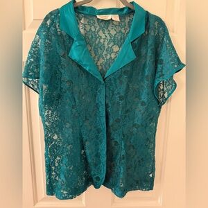 Vintage Victoria's Secret emerald Lace PJ set